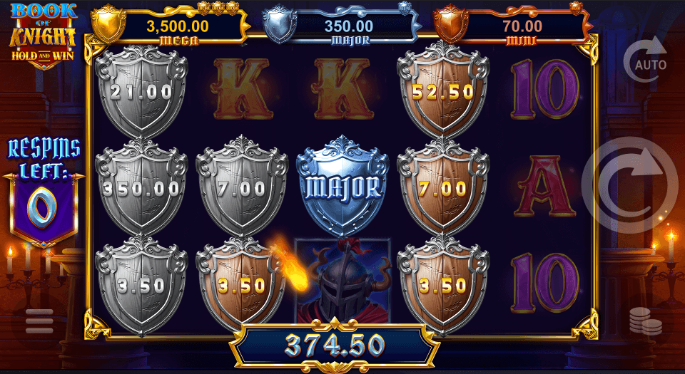 Book of Knight Hold and Win Feature